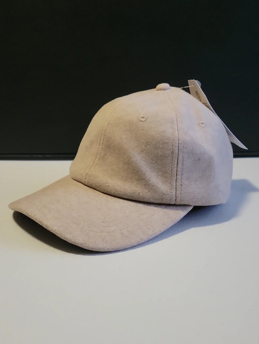 Neutral Suede-Look Baseball Cap - Beige T21
